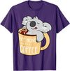 Funny Koala and Coffee Tees Koala Bear T-Shirt - Gift for Koala and Coffee Lovers T-Shirt - Purple