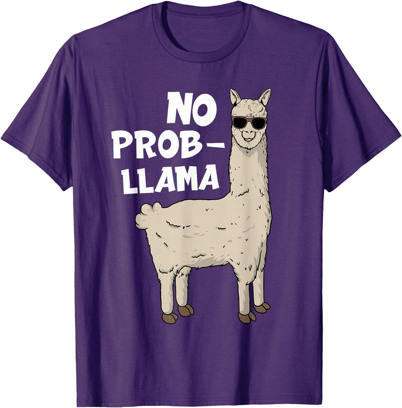 Funny Llama Gift Llama Lover Accessories & Stuff Funny Llama Design For Men Women Kids Llama Alpaca Animal T-Shirt - Purple