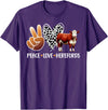 Cute Hereford Cattle Hereford Cow Boy Peace Love Hereford Cow Lover Hereford Cow Girl T-Shirt - Purple