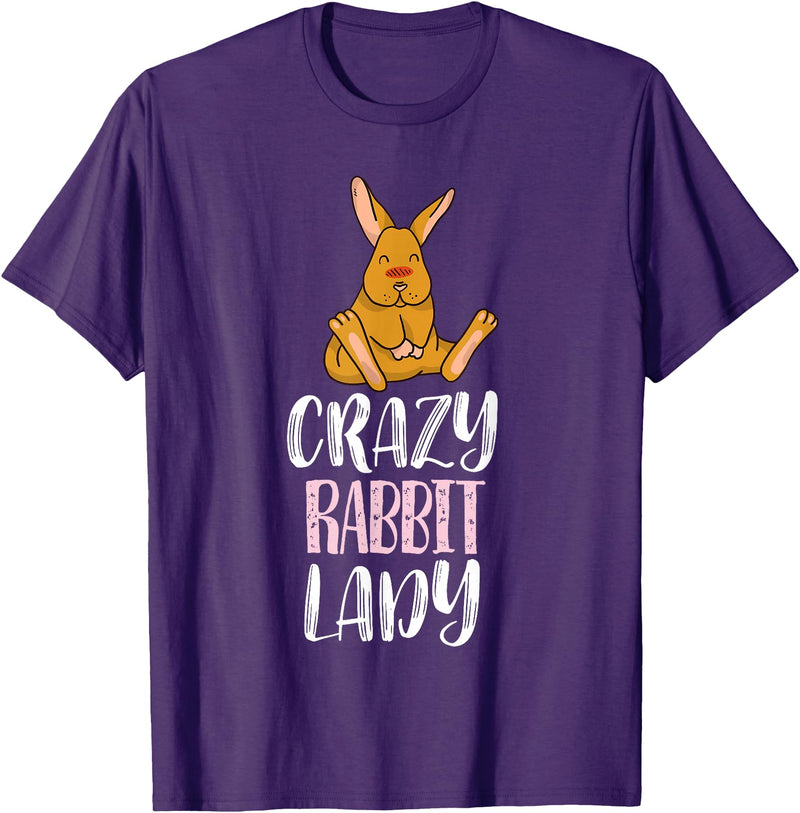 Crazy Rabbit Lady - Rabbit Lover T-Shirt in Purple