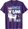 Family Matching Llama Birthday Party Supplies Uncle Llama Uncle Of The Birthday Boy Girl Llama Birthday T-Shirt - Purple