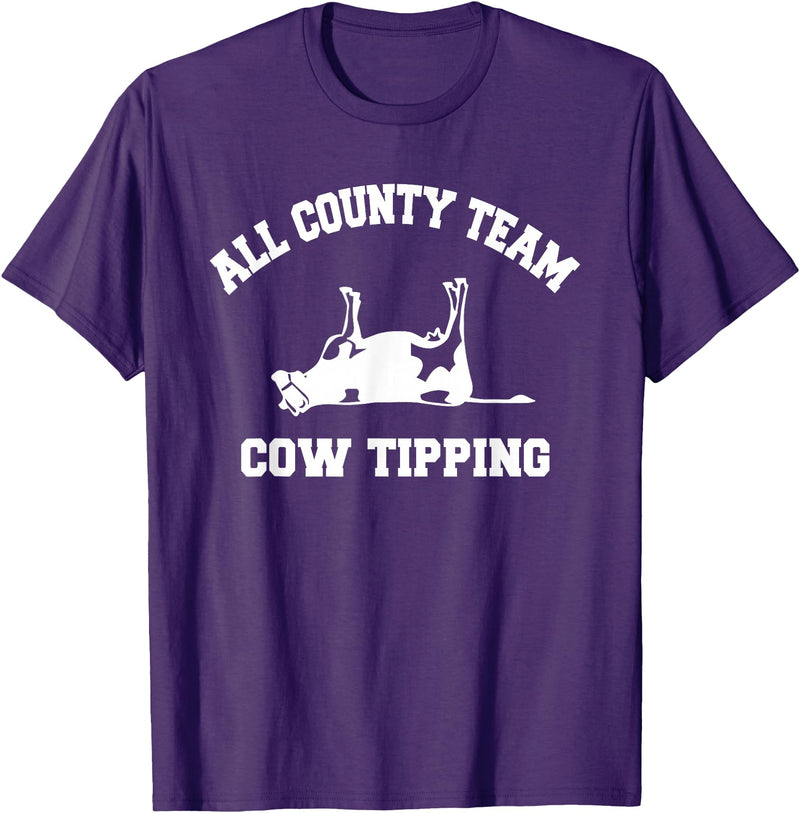 Goodtogotees All County Team Cow Tiping T-Shirt T-Shirt - Purple