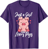 Just A Girl Who Loves Pigs. T-Shirt - Purple