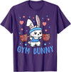 Gym Bunny Hearts Barbell Funny Workout Clothes Lift Weights T-Shirt in Purple