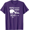 The Mothers Day Shirt Co. Triple Blessed Mama Bear Shirt For Moms With Three Kids T-Shirt - Purple