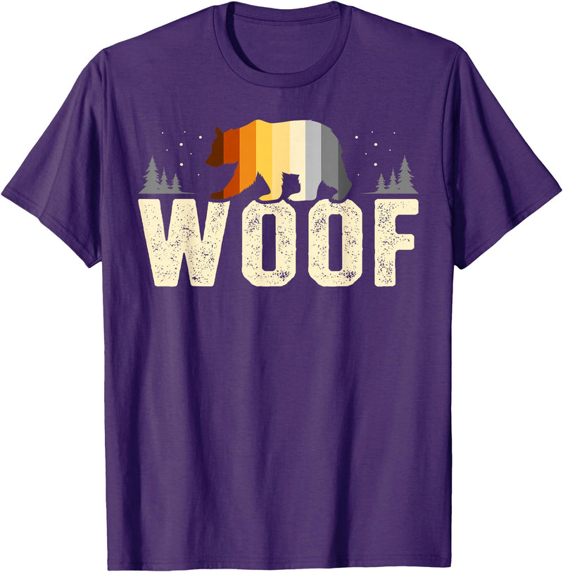 Bear Community Bear Brotherhood Gay Men Gifts Woof Bears Pride Nature Gay Men LGBT Flag T-Shirt - Purple