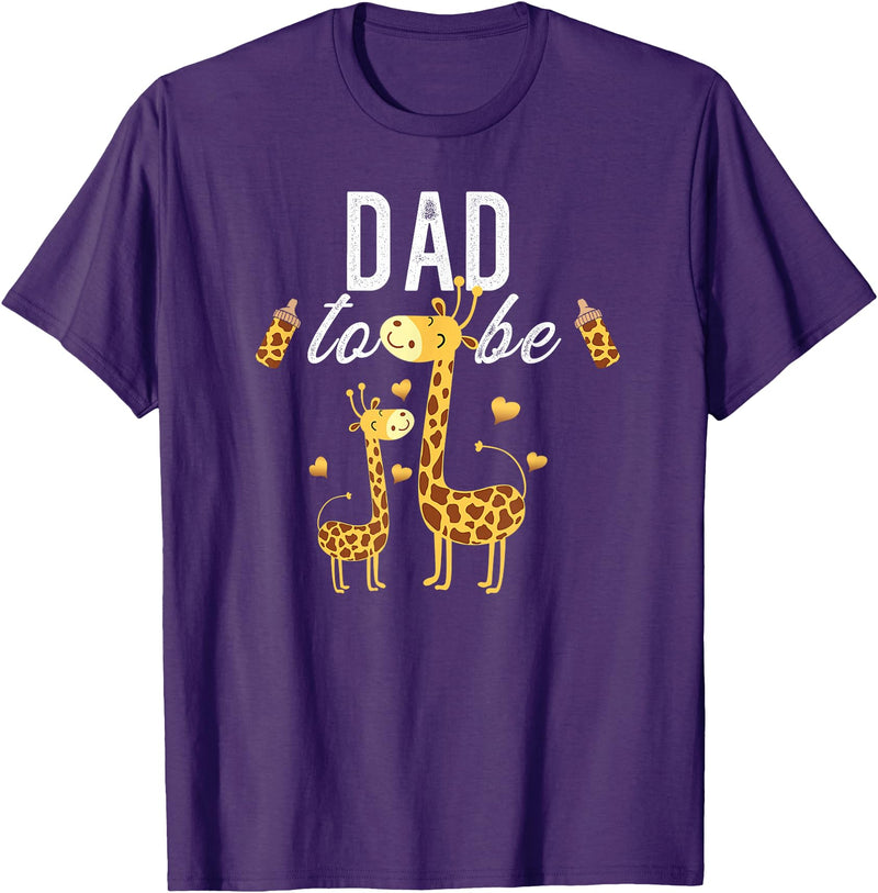 Giraffe Baby Shower Party Clothing For Dad Dad To Be Giraffe Baby Shower Cute T-Shirt - Purple