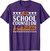 Halloween School Counselor Costume This School Counselor Loves Halloween T-Shirt - Purple