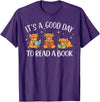 Cute Highland Cow Reading Book Lover It's A Good Day to Read A Book Highland Cow Bookworm T-Shirt - Purple