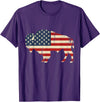 Bison American Buffalo Patriotic Heritage Lr Vintage Buffalo American Flag USA Bison Lover Wildlife T-Shirt - Purple