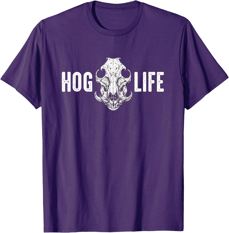 HOG LIFE Creationz Co. HOG LIFE Hog Hunter Javelina Hunting - Wild Boar Pigs T-Shirt - Purple