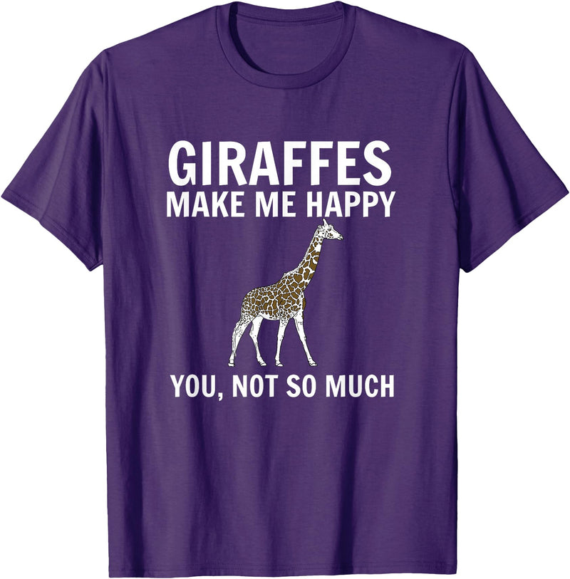 Funny Giraffe Lover Tees Giraffen machen mich glücklich du nicht so sehr Giraffe Lovers T-Shirt - Purple