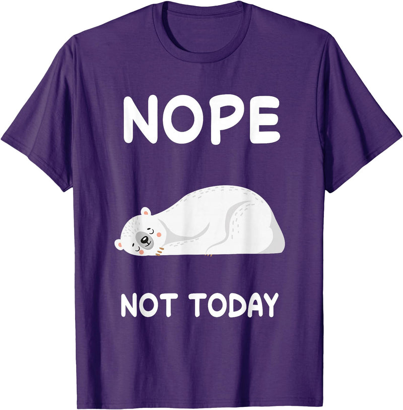 Nope Polar Bear Bears Nap Sleeping Pajama Nightgown T-Shirt - Purple