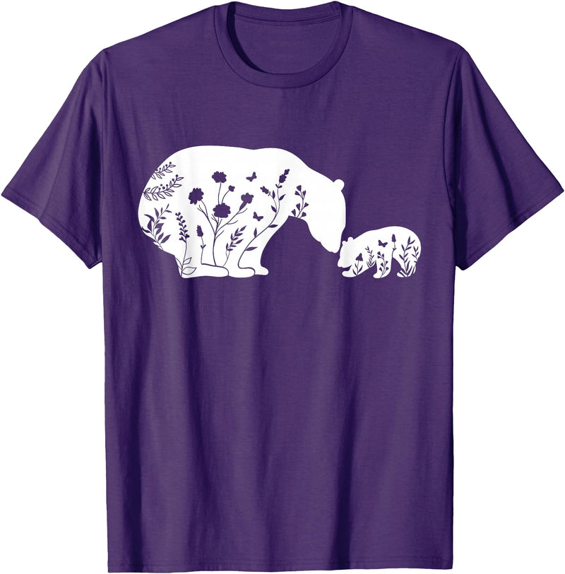 Funny Mama Bear Family Matching Gifts Clothing DJ Mama Bear T-Shirt - Purple