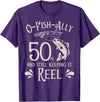 Fishing Birthday Fisherman Matching Family Mom Dad O-Fish-Ally 50th Fishing Birthday T-Shirt - Purple