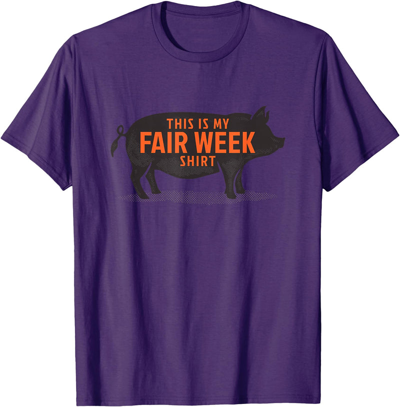 County Fair and Livestock Apparel Co. Das ist mein Fair Week Shirt State and County Animal Hog Pig T-Shirt - Purple