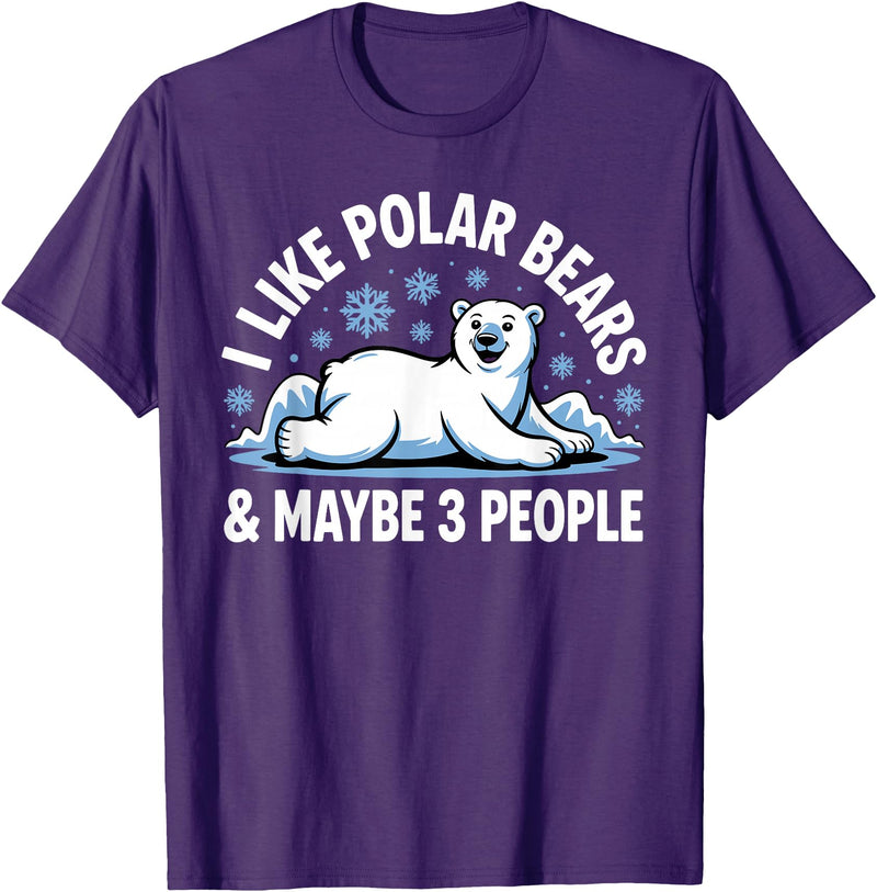 Polar Bear Gift Polar Bear Accessories & Stuff Cute Polar Bear Art for Men Women Kids Polar Bear Lover T-Shirt - Purple