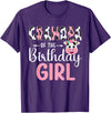 Cow Birthday Shirt For Family Men Women Cow Lover Grandpa Of The Birthday Girl Farm Cow 1 St Birthday Girl T-Shirt - Purple