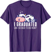 Funny Cow Lovers Graduation Party Outfit Co. Funny Cow Graduation I Graduated Can I Go Back To Bed Now T-Shirt - Purple