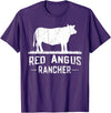 Funny Red Angus Farmer Gift for Cattle Lover Cow Breeder - Red Angus Rancher T-Shirt - Purple