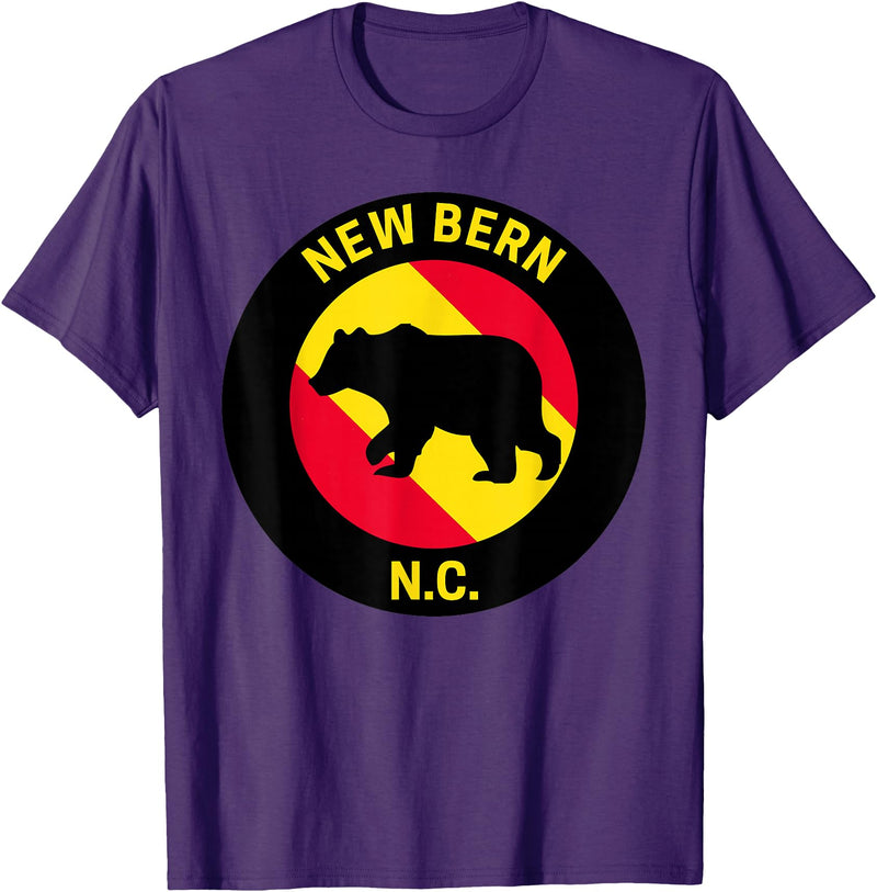 Front Street Merch Co New Bern North Carolina Bear T-Shirt - Purple