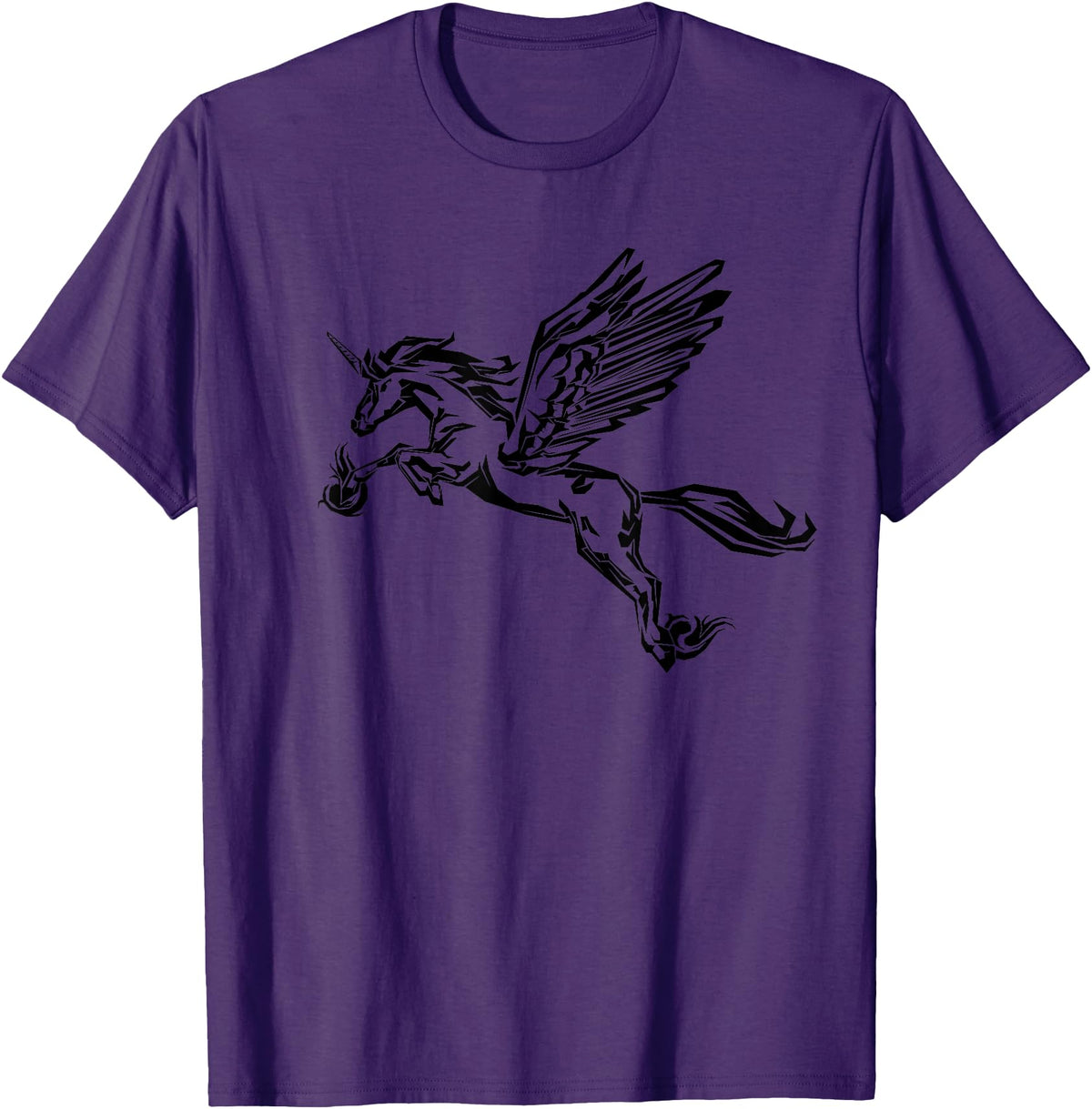 Mythical creature mythical animal unicorn with Alicorn winged unicorn pegasus horse wings mythical animal T-Shirt - Purple