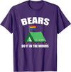 Gay Camping Bears LGBT Funny Gay Camping LGBT Pride Bears T-Shirt - Purple
