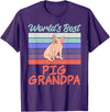 Pig Lover Gifts & Accessories Worlds best Pig Grandpa Pig Owner Pig Farmer Pig Grandad T-Shirt - Purple