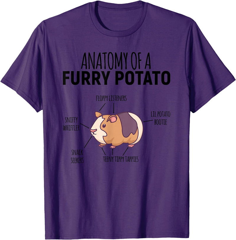 Sweet Anatomy of a Furry Potato Guinea Pig Gifts Anatomy Of A Furry Potato Guinea Pig Lover T-Shirt - Purple