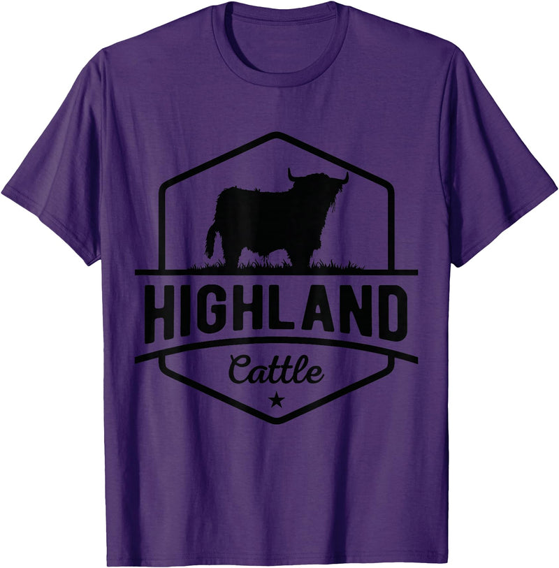 Farm Highland Cow Men Cattle Clothing Agriculture Scottish Highland Cow for Cattle Farmers T-Shirt - Purple