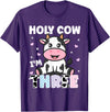 Holy Cow I'm Years Old Cow Birthday by Zynx Holy Cow I'm Three Years Old Cute Cow 3rd Birthday Party T-Shirt - Purple
