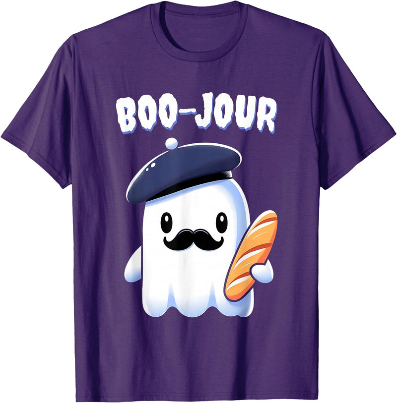 Boo Jour Ghost French Teacher Vintage Tee Boo Jour Ghost French Teacher Vintage Teacherlife Groovy T-Shirt - Purple