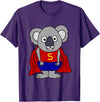 Smileteesall Funny Koala Bear Superhero Cartoon T-Shirt - Purple