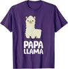 Llama Mama And Llama Papa Gifts Daddy Llama Men Boys Llama Gift Papa Llama T-Shirt - Purple