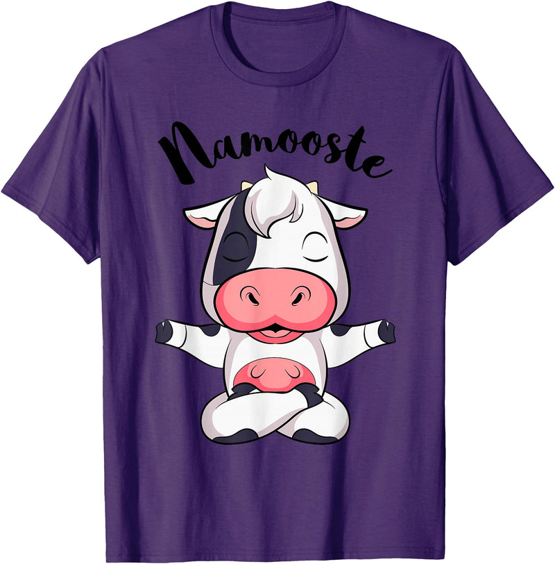 AdnDesigns Co. Funny Cow Yoga Shirts & Gifts Namoostee Cow Shirt Women Girls Cow Lover Gifts Namaste Yoga T-Shirt - Purple