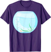Humours Halloween Fish Bowl Outfits Funny Fish Bowl Costume T-Shirt - Purple