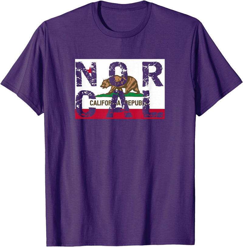 CA Shirt Co. California Republic T-Shirt | NOR CAL T-Shirt T-Shirt - Purple