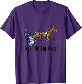 The Harley Horse Harness Racing. Standardbred Horse. Sulky Horse. Apparel T-Shirt - Purple