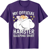 Official Sleeping Shirt Sleep Shirt Pajama Naps PJ Hamster T-Shirt - Purple