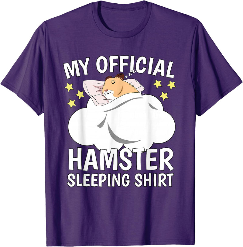 Official Sleeping Shirt Sleep Shirt Pajama Naps PJ Hamster T-Shirt - Purple