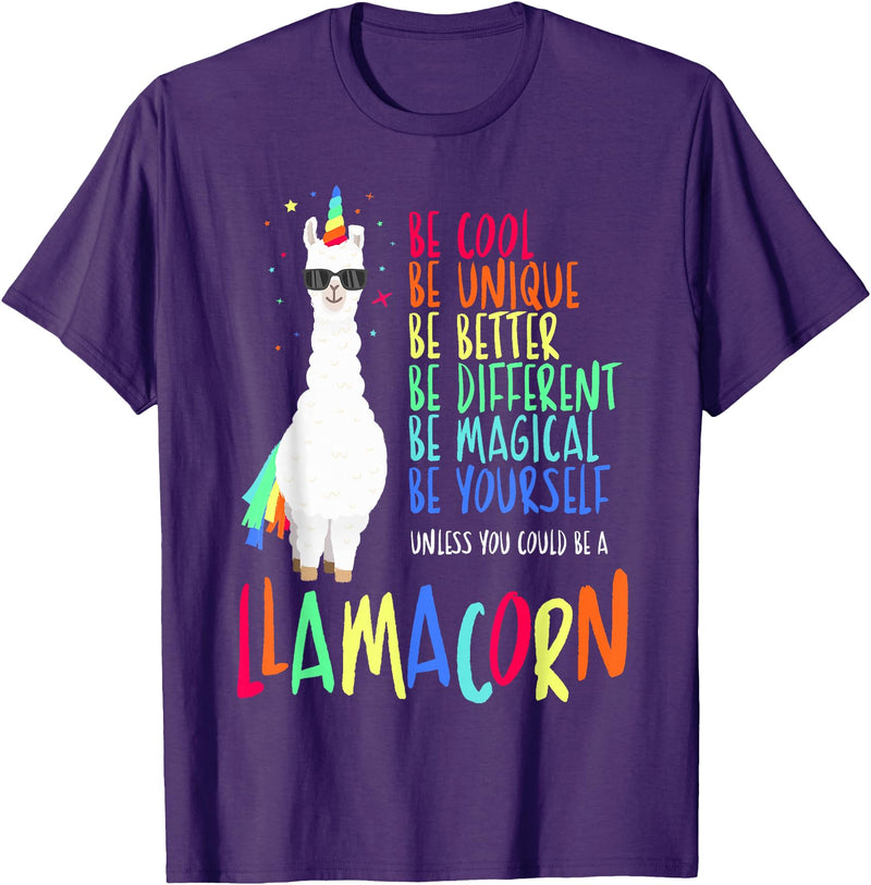 CuisineDuCool Funny Llamacorn - Funny Cute Llama Unicorn T-Shirt - Purple