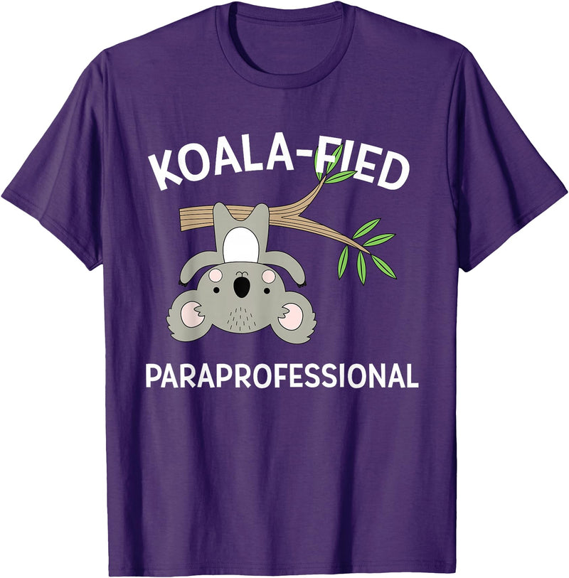 Teacher Gift T-Shirts and Apparel Cute Koala Paraprofessional Gift Appreciation T-Shirt T-Shirt - Purple