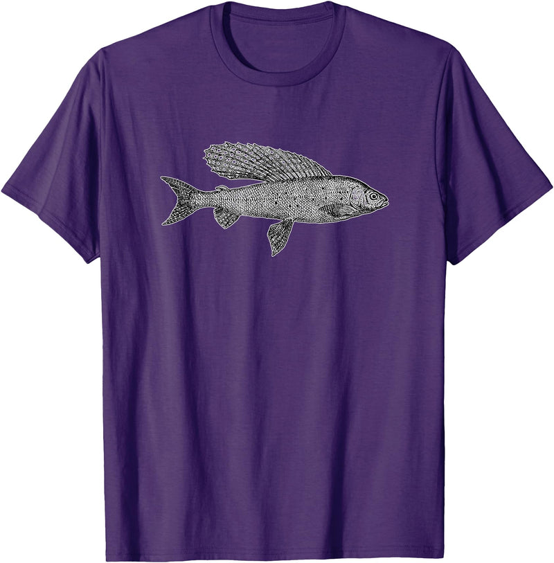 Grayling Fish Fish Grayling Graphic Fishing T-Shirt - Purple