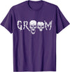 Halloween Clothing & Costumes Groom - Skeleton Skull Halloween Wedding Bachelor T-Shirt - Purple