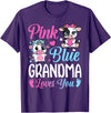 Cow Baby Shower Announcement Family Matching Tees Pink Or Blue Grandma Loves You Cow Gender Reveal Family T-Shirt - Purple