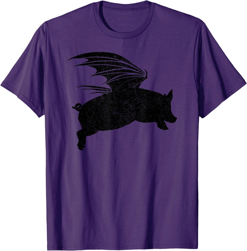 Flying Pig Shirt Pigs Will Fly Gift Idea Flying Pig T-Shirt Pigs Will Fly Gift T-Shirt - Purple