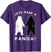 Make Panda Apparel Lets Make A Panda Funny Black Polar Bear T-Shirt - Purple
