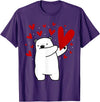 Polar Bear Dabbing Dabbing Polar Bear Heart T-Shirt - Purple