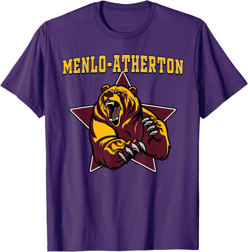 High School Team Spirit MVP Menlo-Atherton Sports Menlo-Atherton Bears High School Team Spirit T-Shirt - Purple