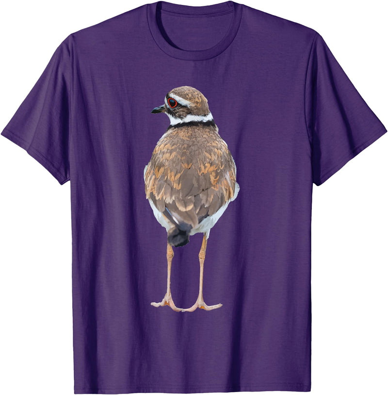 BJD Birds Killdeer Cute Graphic Print T-Shirt Bird Gift Bird Lover T-Shirt - Purple